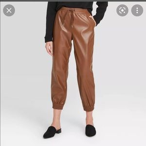 Pleather brown joggers by Targets A new Day line